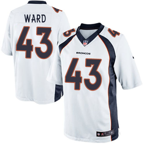 Men's Limited T.J. Ward Nike Jersey White Road - #43 NFL Denver Broncos